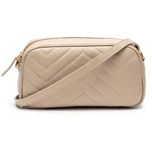 Quilted Tapered Crossbody Bag - Biscuit