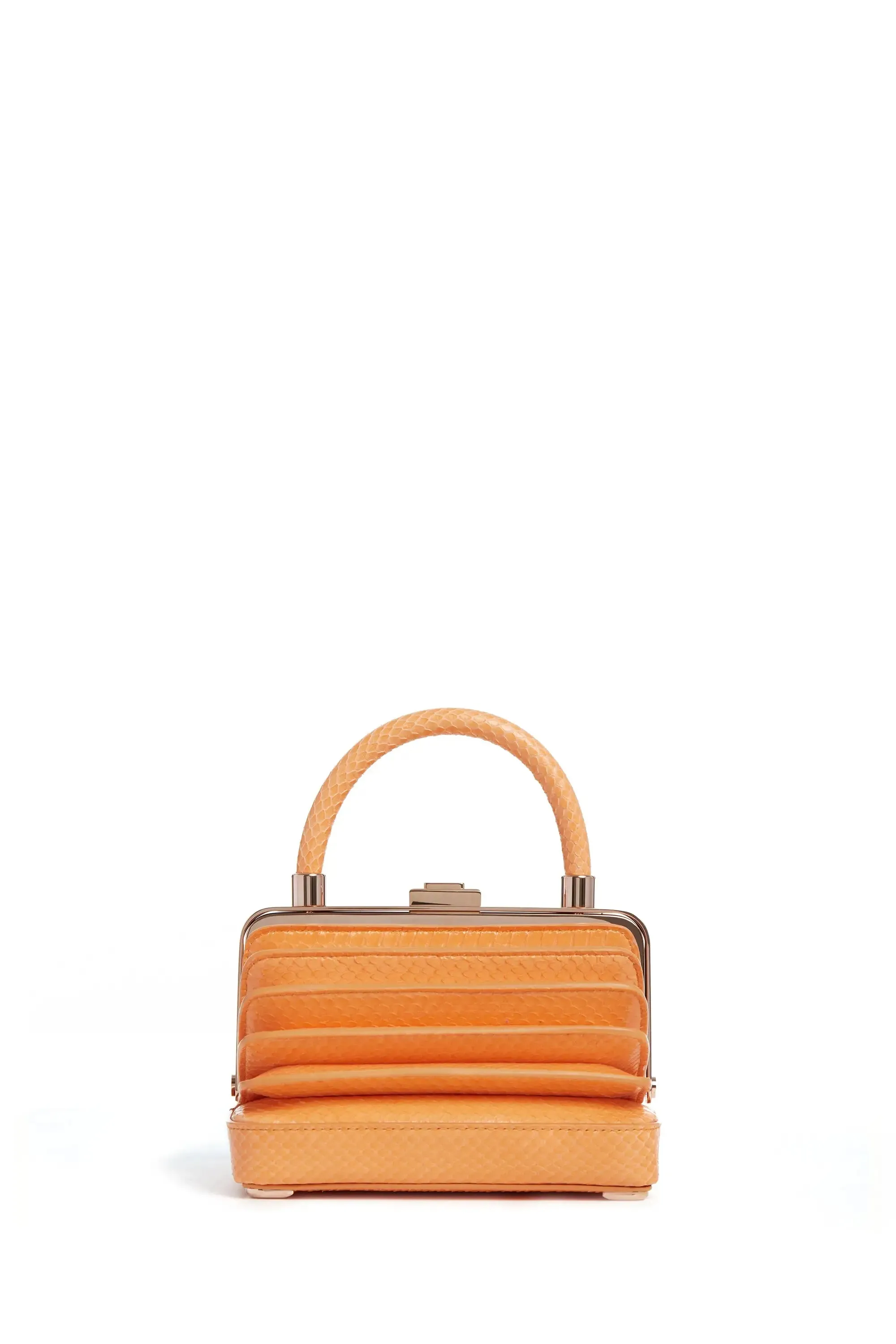 Small Diana Bag in Fluorescent Orange Snakeskin