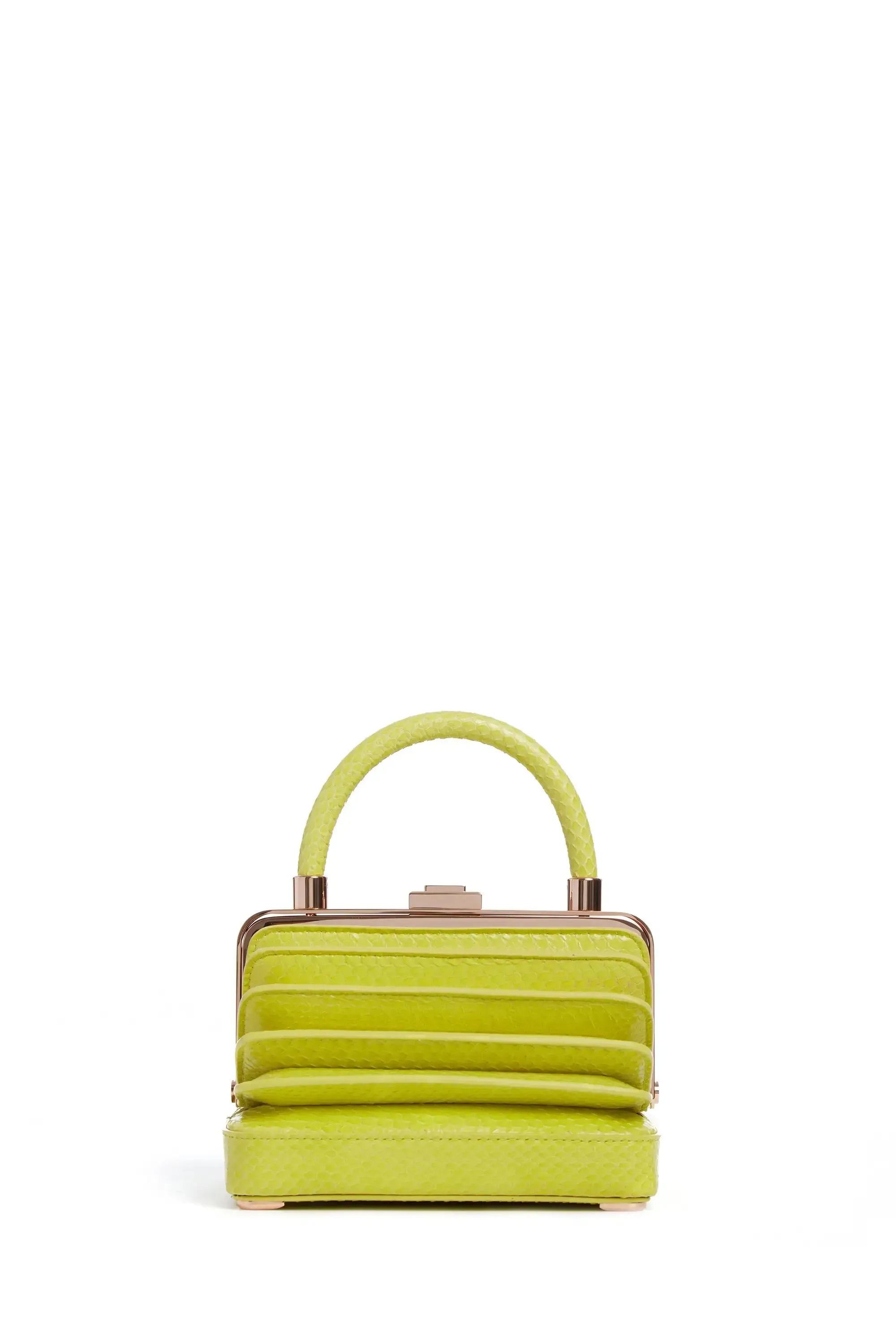 Small Diana Bag in Lime Adamite Snakeskin