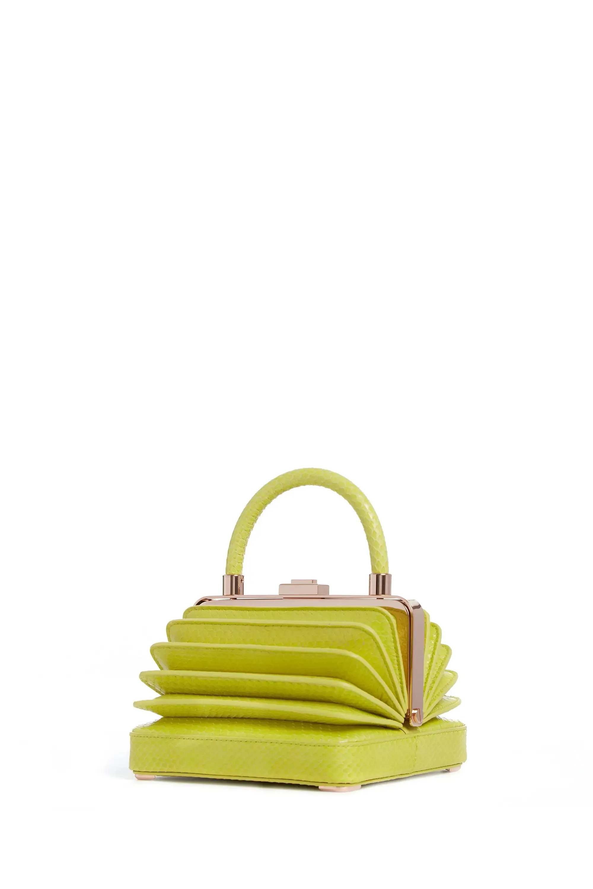 Small Diana Bag in Lime Adamite Snakeskin