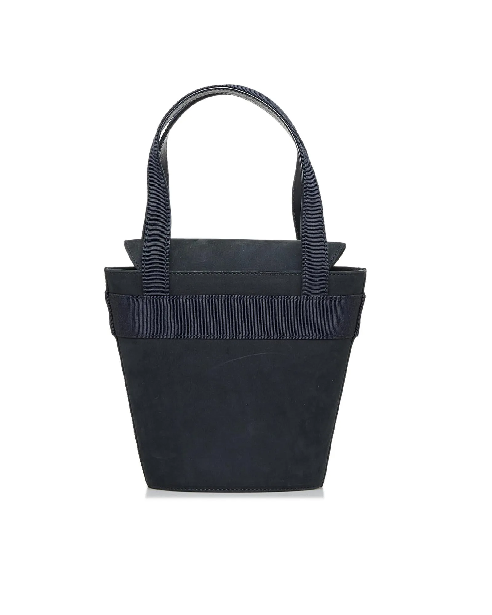 Suede Bucket Bag with Flat Handles and Interior Zip Pocket