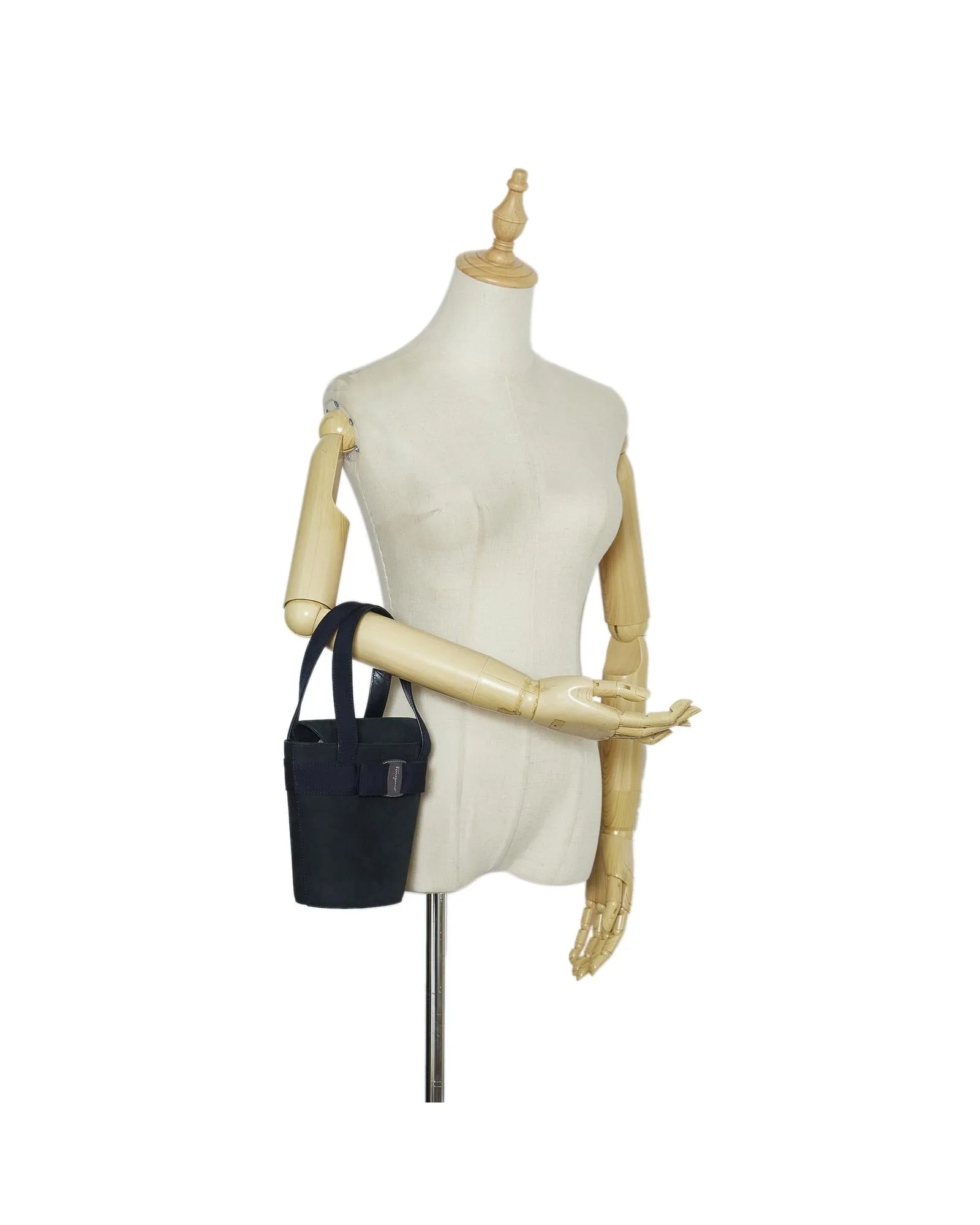 Suede Bucket Bag with Flat Handles and Interior Zip Pocket