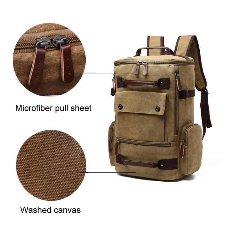 Travel Canvas Large Capacity Computer Backpack(Green Camouflage)