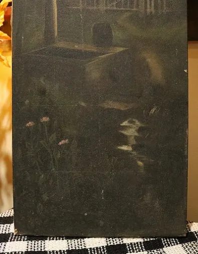 Unique Oil Painting Cottage and Well Sweep