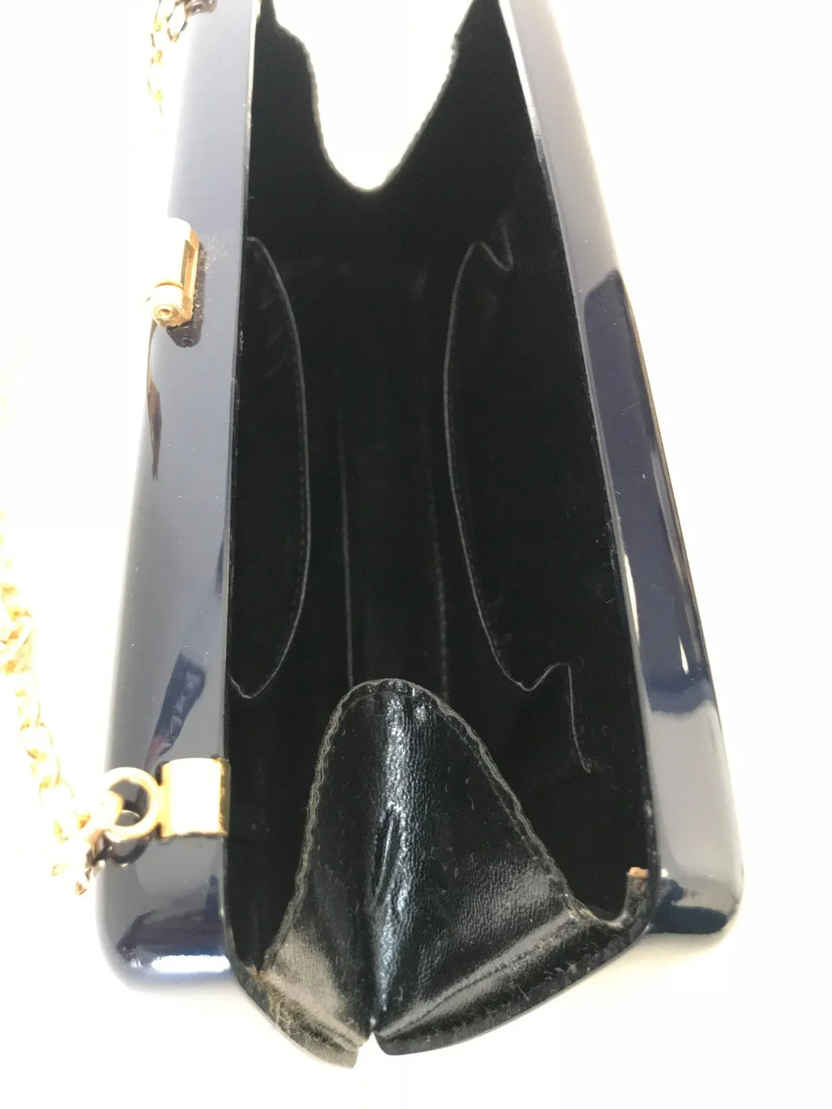 Vintage Lucite Structured Bag Navy Blue Classic Lucite Box Clutch Crossbody Shoulder Bag