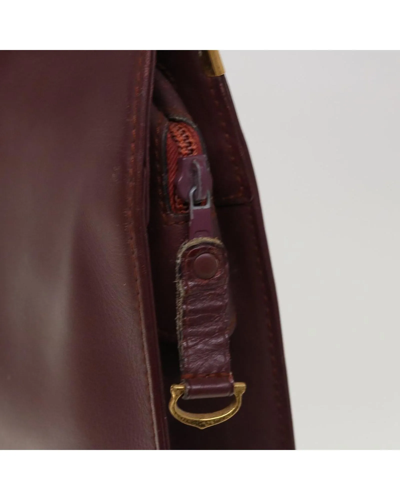 Wine Red Leather Clutch Bag